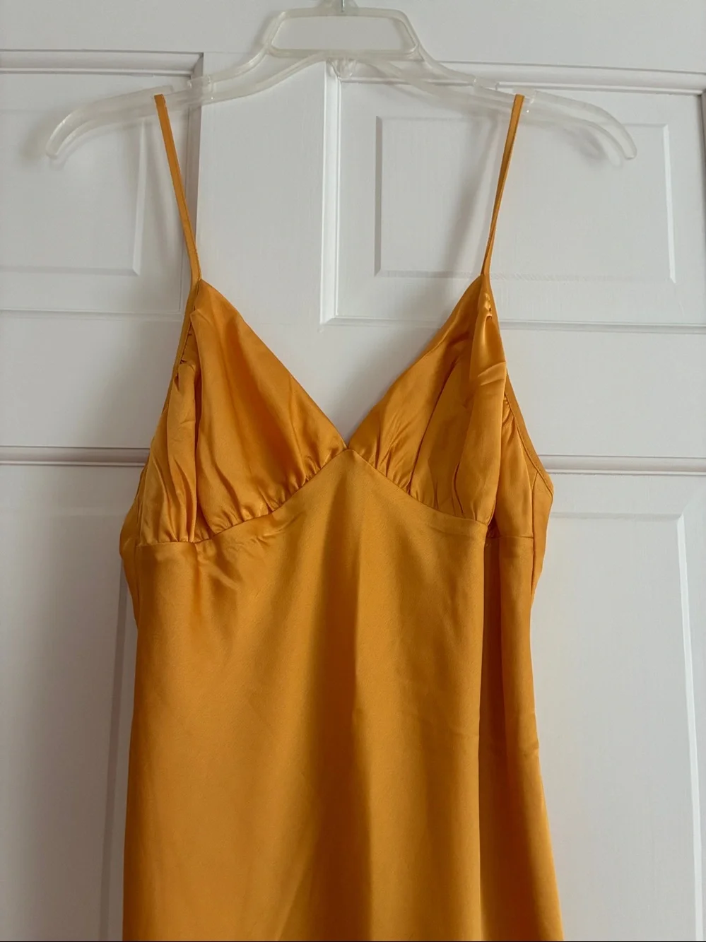 Abercrombie & Fitch Long maxi spaghetti strap dress gold